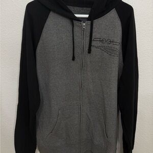 Stylish Gray and Black Zip-Up Sweater for Men